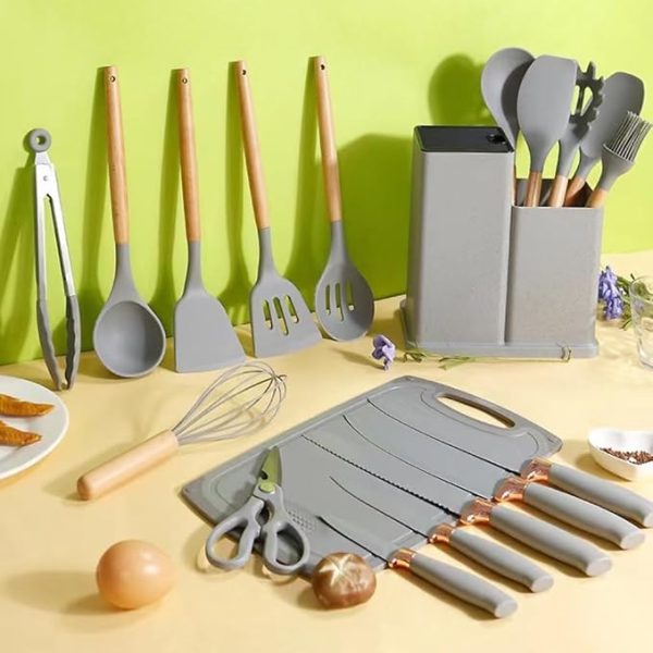 19 Pcs kitchen Utensils With Knife Sets - Image 2