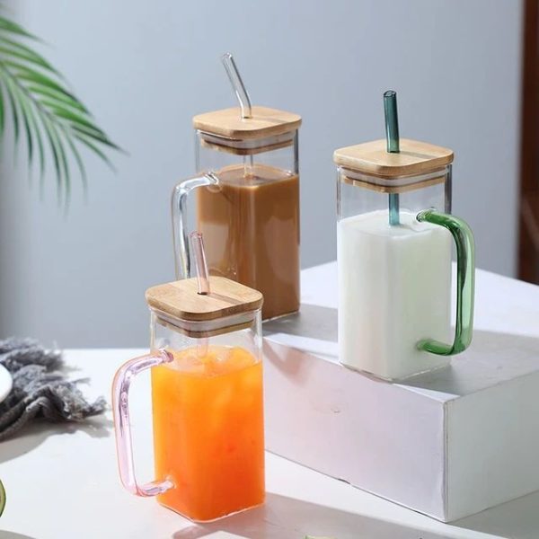 Glass Mug With Lid And Straw - Image 2