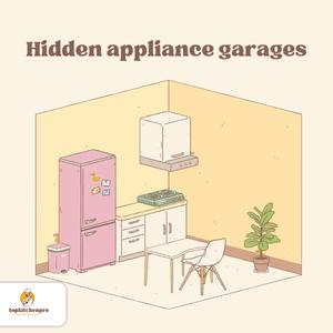 Hidden appliance garages keep counters neat by storing small appliances in stylish, space-saving cabinets. hidden storage, appliance garage, kitchen organization, clutter free kitchen, modern cabinetry Hidden Appliance Garages, Kitchen Storage Solutions, Modern Kitchen Design