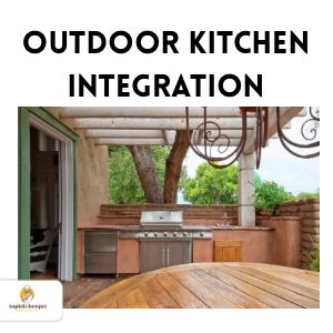  Outdoor kitchen integration blends indoor and outdoor spaces with grills, sinks, and seamless design. outdoor kitchen, integrated design, patio kitchen, outdoor cooking, backyard kitchen Outdoor Kitchen Integration, Patio Kitchen Design, Backyard Cooking Ideas 