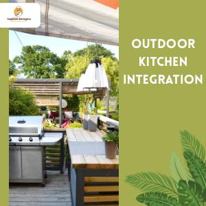  Outdoor kitchen integration blends indoor and outdoor spaces with grills, sinks, and seamless design. outdoor kitchen, integrated design, patio kitchen, outdoor cooking, backyard kitchen Outdoor Kitchen Integration, Patio Kitchen Design, Backyard Cooking Ideas 